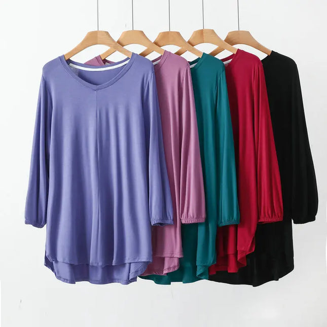 Women's V-Neck Loose Fit Tunic Top