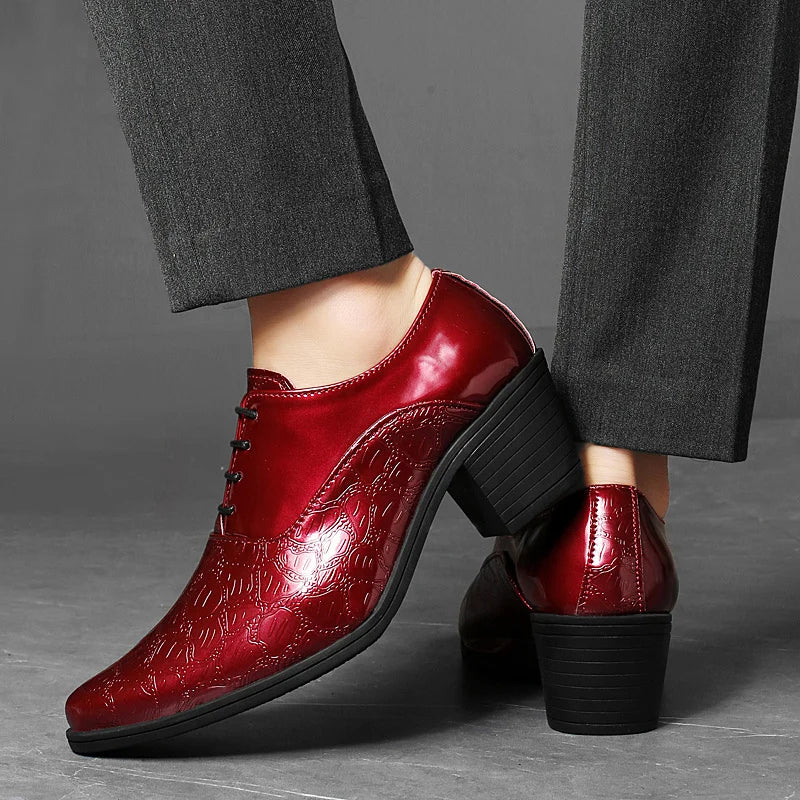 Luxury Men's Pointed Toe Elevation Shoes - Stylish Height-Enhancing Footwear