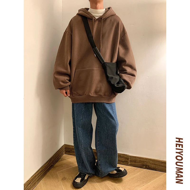 Men's Oversized Hoodie - Loose Fit Hooded Sweatshirt for Men
