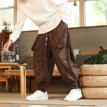 Men's Velvet Two-Piece Set – Loose Sweater & Harem Pants