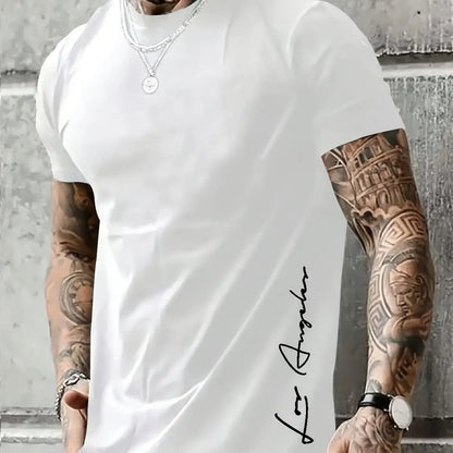 Men's Cotton T-Shirt with Los Angeles Print