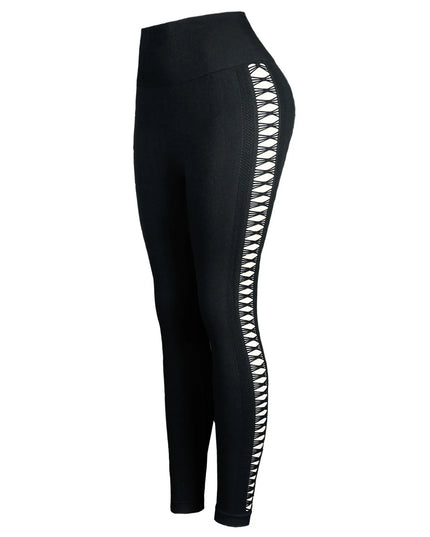 Women's High Waist Seamless Leggings with Side Hollow Design