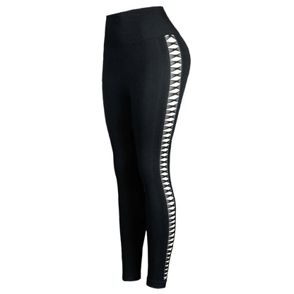 Women's High Waist Seamless Leggings with Side Hollow Design