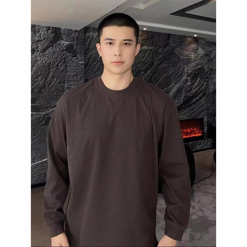 Men's Cotton Long Sleeve Casual Loose Fit Sweater