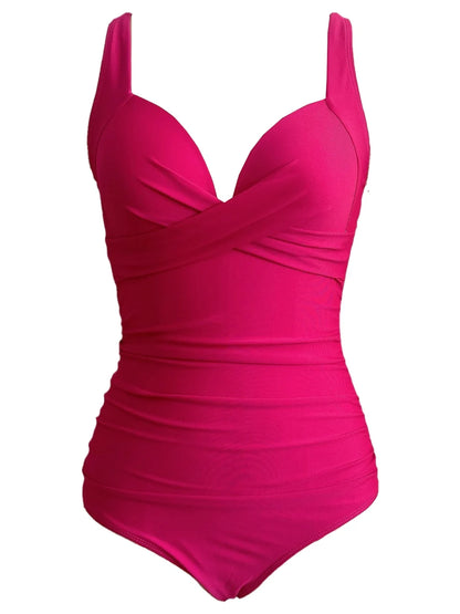Elegant Ruched One-Piece Swimsuit for Women