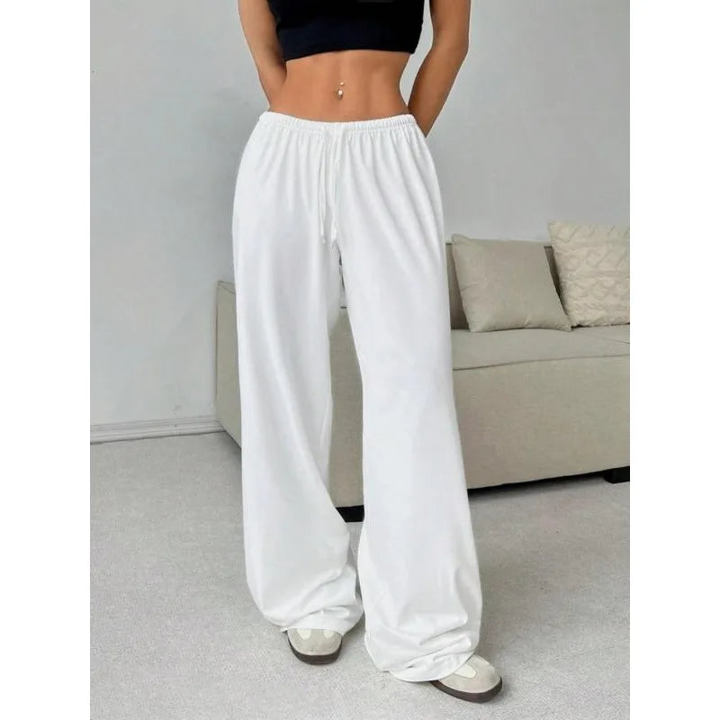 Women's Loose Fit High-Waist Elastic Waist Wide-Leg Sweatpants
