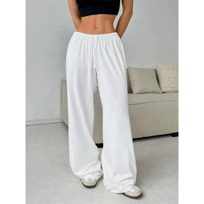 Women's Loose Fit High-Waist Elastic Waist Wide-Leg Sweatpants