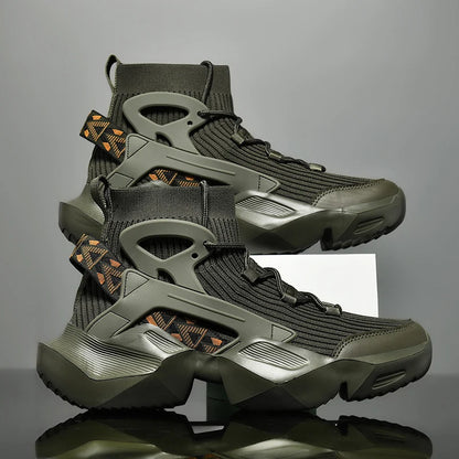 Premium High-Top Men’s Sneakers with Thick Soles