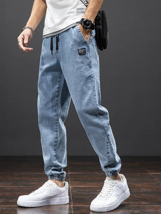 Men's Baggy Harem Denim Jogger Pants 