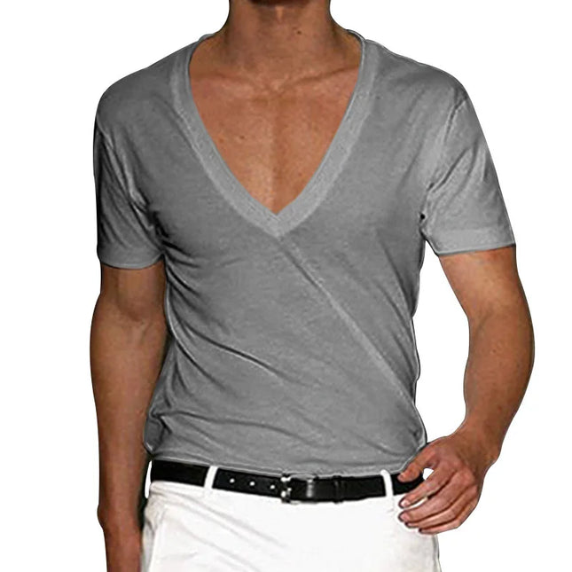 Casual Slim Fit V-Neck Short Sleeve T-Shirt