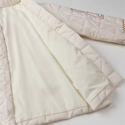 Women's Embroidered Quilting Coat - Oversized Outerwear Jacket for Women