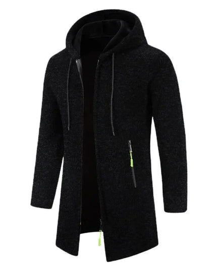 Men's Thick Warm Fleece Zipper Hoodie Casual Long Sleeve Coat