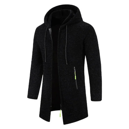 Men's Thick Warm Fleece Zipper Hoodie Casual Long Sleeve Coat
