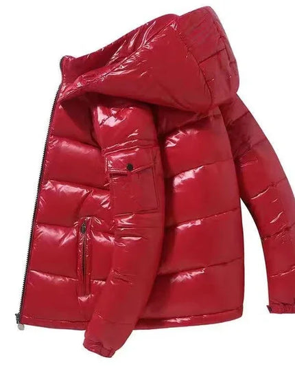 Men's Glossy Hooded Down Parka Jacket