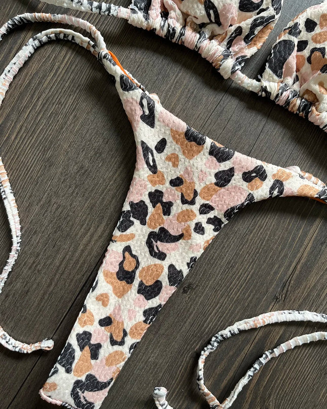 Leopard Print Push-Up Bikini Set: Women's 2-Piece Swimsuit