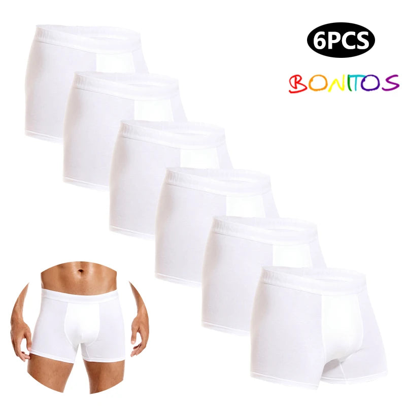6 Pack Men's Cotton Boxer Briefs – Comfortable Men's Underwear, Breathable Boxers for Men