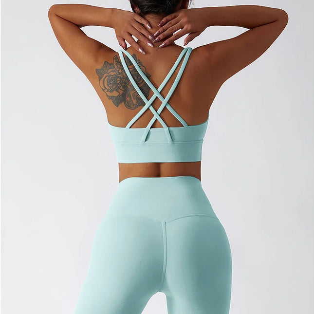 2-Piece Women's Yoga Set: Push-Up Bra and Leggings Combo - Various Colors