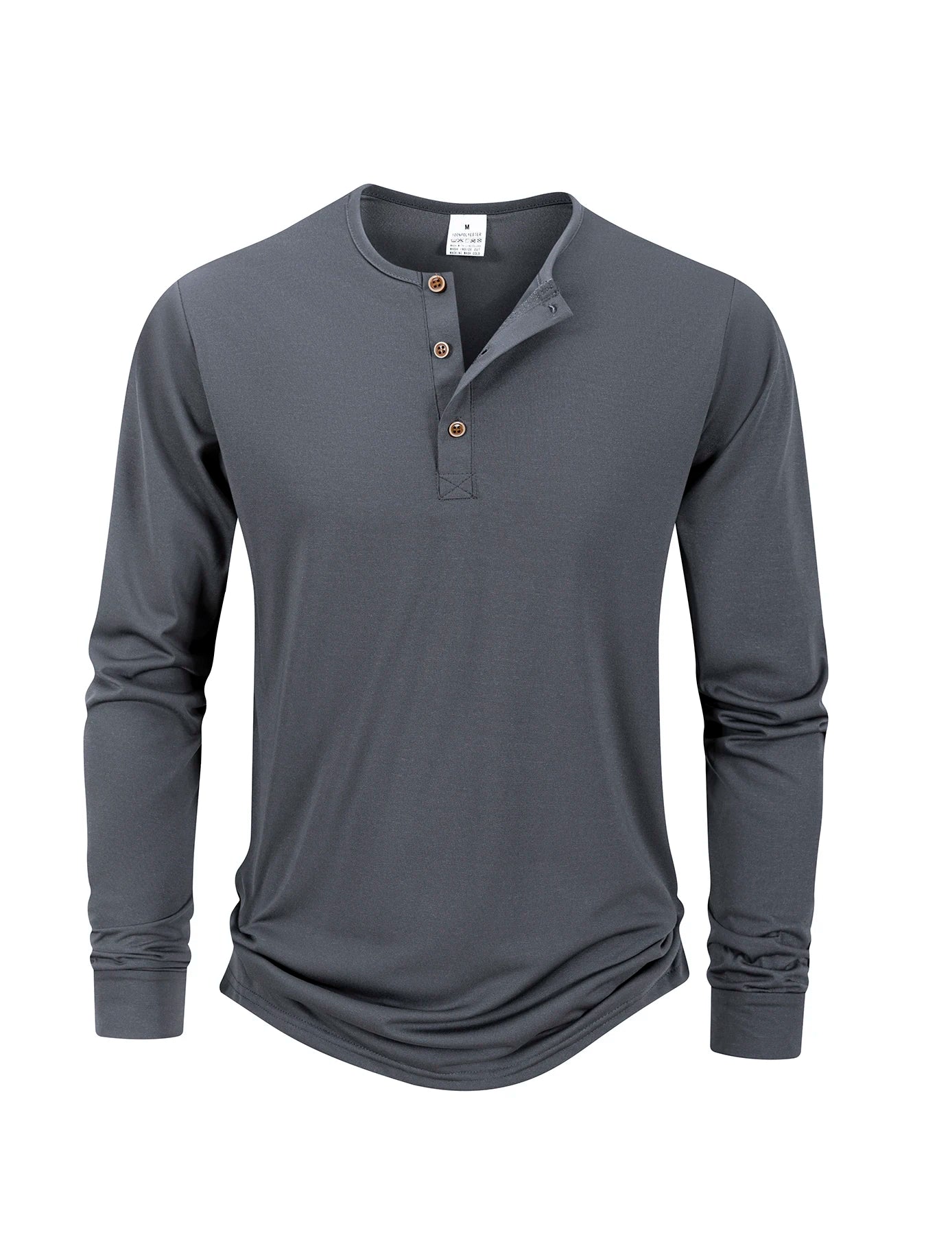 Men's Breathable Long Sleeve Button Henley Sweater