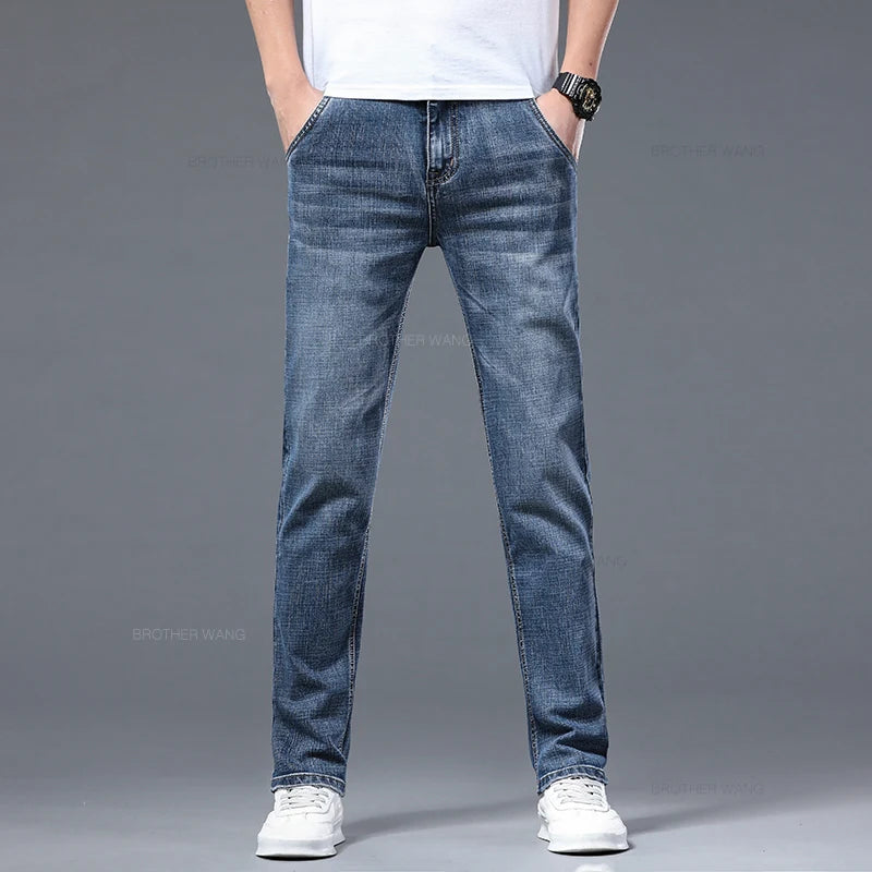 Men's Slim Fit Stretch Denim Jeans - Casual Thin Fit Slim Fit Men's Jeans