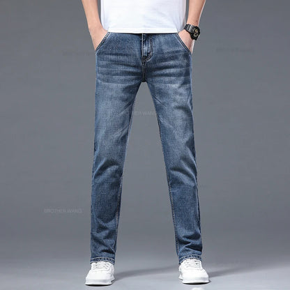 Men's Slim Fit Stretch Denim Jeans - Casual Thin Fit Slim Fit Men's Jeans