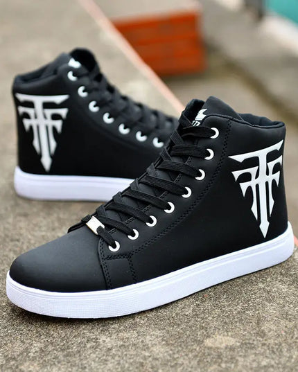 Men's High-Top Lace-Up Vulcanized Sneakers
