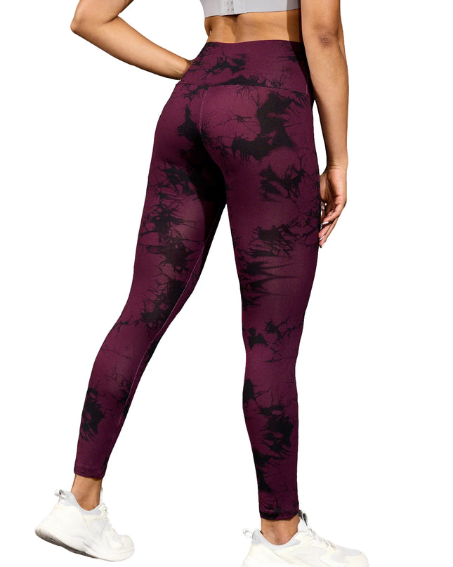 Seamless High-Waisted Tie-Dye Yoga Leggings – High Elasticity