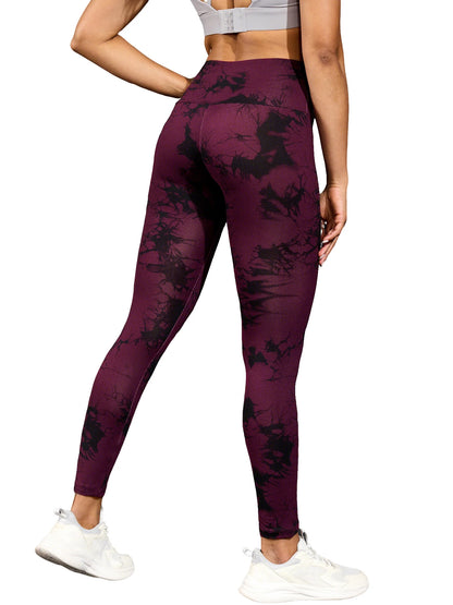 Seamless High-Waisted Tie-Dye Yoga Leggings – High Elasticity