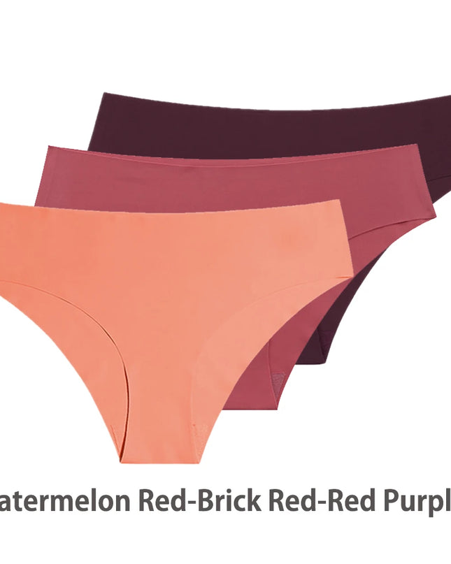 3-Pack Seamless Ice Silk T-Back Thongs for Women - Breathable Underwear