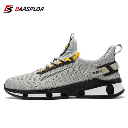 Baasploa Men's Sneakers - Breathable, Anti-Slip, Shock-Absorbing Athletic Shoes