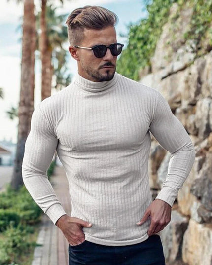 Men's Slim Fit Turtleneck Sweater – Thin Knit, Lightweight Men's Sweater