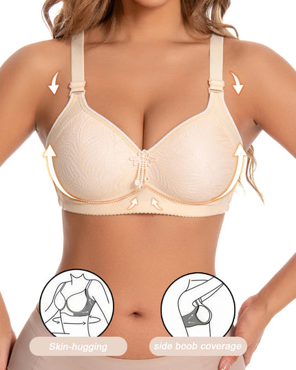 6-Piece Set of Women's Colorful Lace Wireless Bras with Adjustable Straps