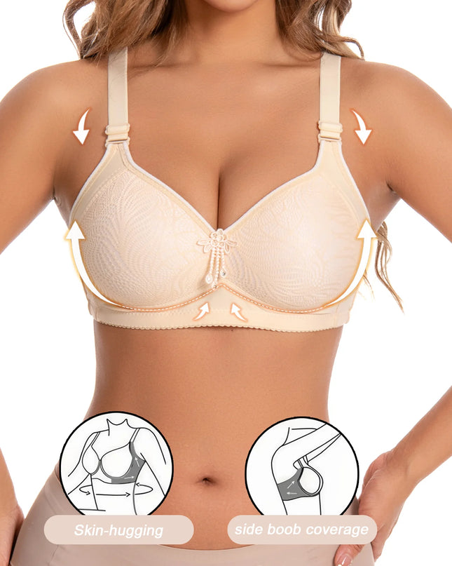 6-Piece Set of Women's Colorful Lace Wireless Bras with Adjustable Straps