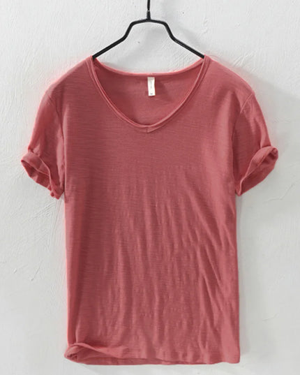 Women's V-Neck Short Sleeve Slim Fit T-Shirt - Various Colors