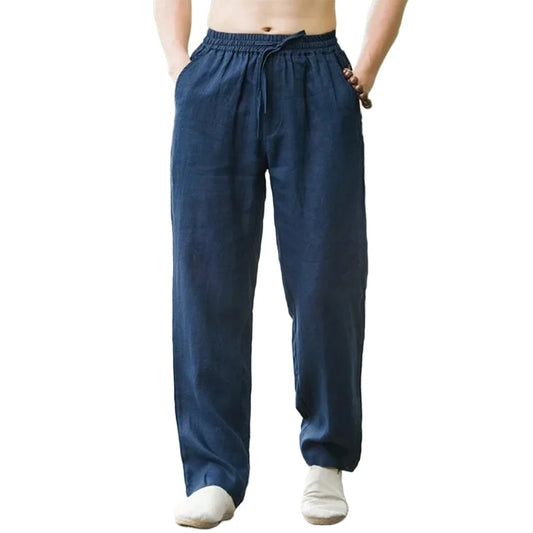 Stylish Men's Oversized Korean Linen Wide-Leg Trousers