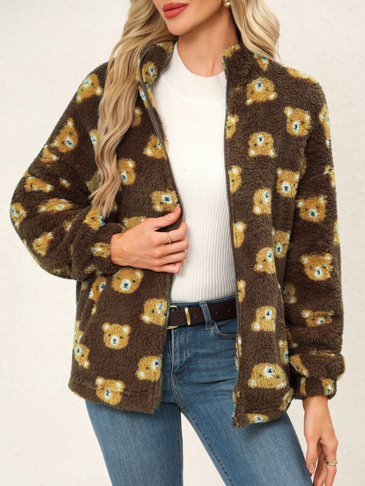 Women's Aztec Print Zipper Jacket