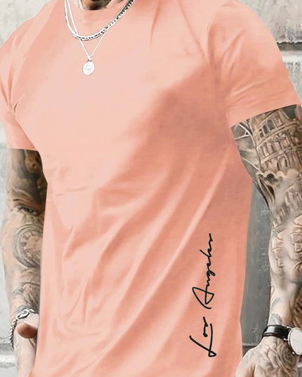 Men's Cotton T-Shirt with Los Angeles Print