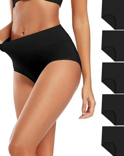 Set of 5 Women's High Waist Cotton Breathable Panties