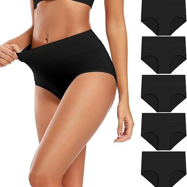 Set of 5 Women's High Waist Cotton Breathable Panties