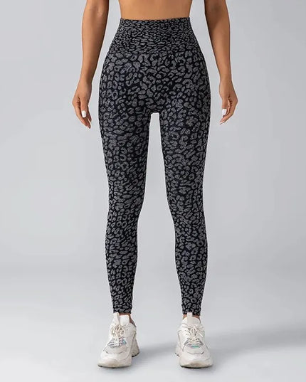 Women's Leopard Print Yoga Pants with Hip Lift and High Elasticity