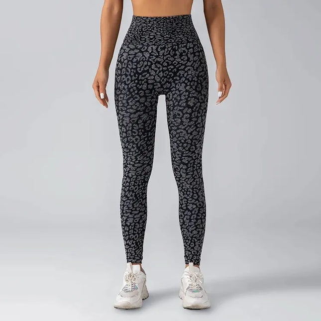 Women's Leopard Print Yoga Pants with Hip Lift and High Elasticity