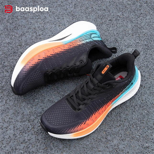Baasploa Men's Running Shoes - Lightweight Mesh Sneakers with Carbon Plate for Enhanced Performance