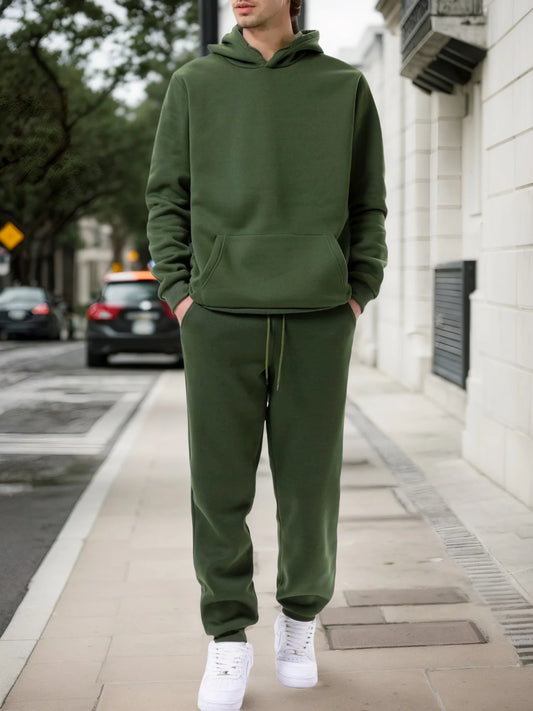 Men's Two-Piece Hoodie and Drawstring Jogger Set