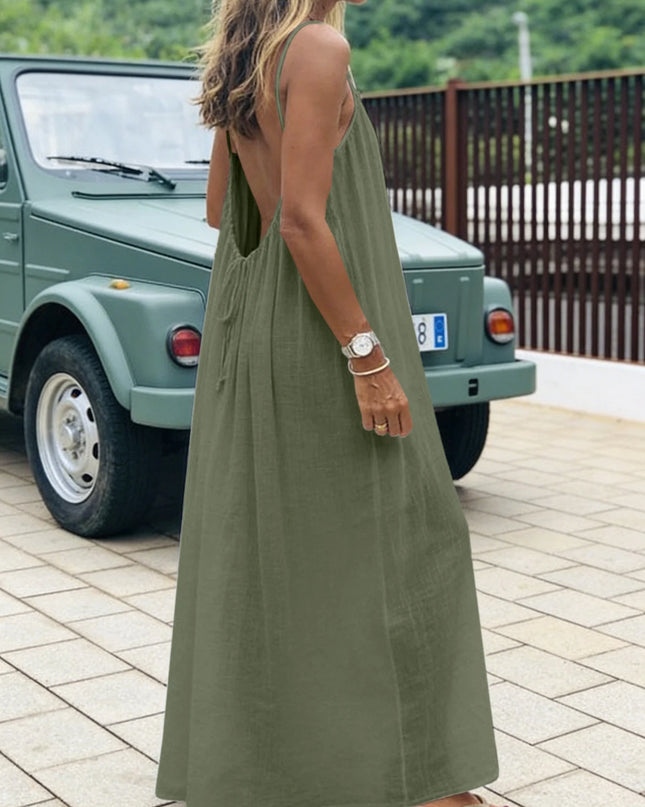 Women's Strapless Backless Long Loose Fit Maxi Dress
