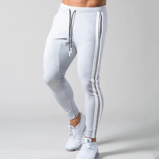 Men’s Fitness Striped Drawstring Sweatpants – Athletic Training Joggers
