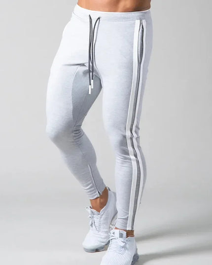 Men’s Fitness Striped Drawstring Sweatpants – Athletic Training Joggers