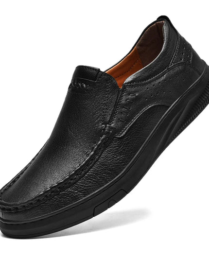 Men's Casual Leather Slip-On Loafers - Comfortable Men's Dress Shoes
