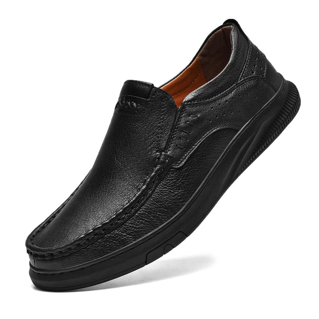 Men's Casual Leather Slip-On Loafers - Comfortable Men's Dress Shoes