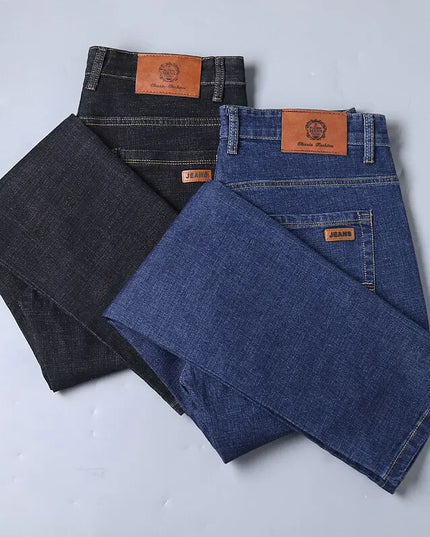 Men's Straight Fit Denim Jeans - Classic & Durable Men's Casual Straight Leg Denim Pants