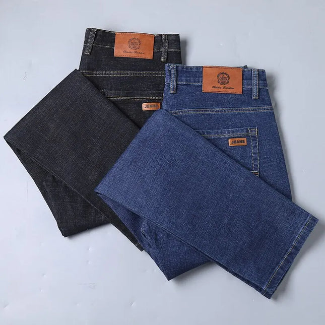 Men's Straight Fit Denim Jeans - Classic & Durable Men's Casual Straight Leg Denim Pants