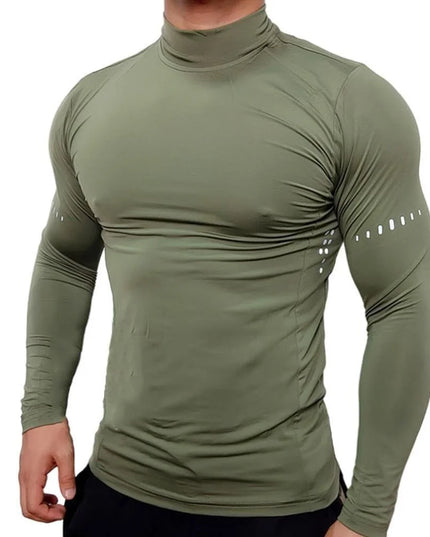 Men's Slim-Fit Long-Sleeved Shirt, Quick-Drying, Breathable, and Highly Elastic Sweater